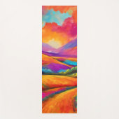 Farbenfrohe Berge Sonnenuntergang Landschaftsbild Yogamatte (Vorderseite)