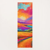 Farbenfrohe Berge Sonnenuntergang Landschaftsbild Yogamatte (Rückseite)