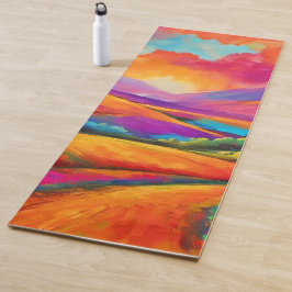 Farbenfrohe Berge Sonnenuntergang Landschaftsbild Yogamatte