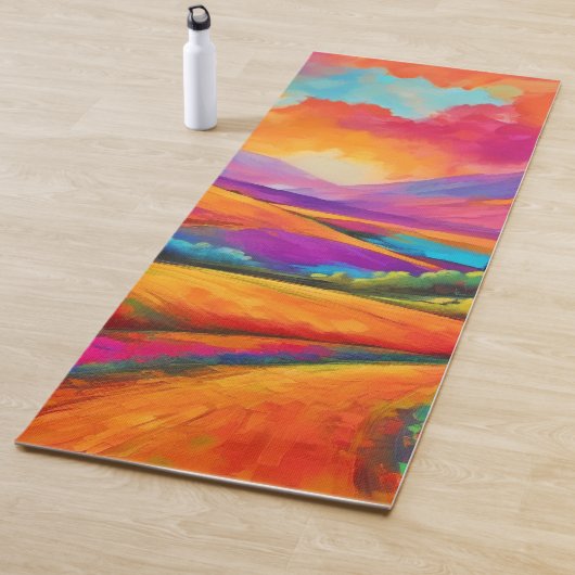 Farbenfrohe Berge Sonnenuntergang Landschaftsbild Yogamatte (Beispiel)