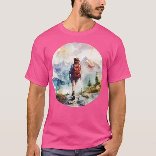 Farbenfrohe Berge Wandern Frauen Landschaft Aktiv T-Shirt (Vorderseite)