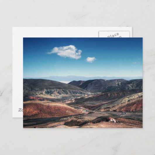 Farbenfrohe Berghütten Rund um Salzfladen Postkarte (Vorne/Hinten)