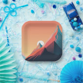 Farbenfrohe Berglandschaft Pappteller (Party)