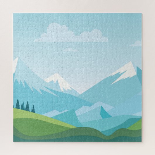 Farbenfrohe Berglandschaft Puzzle (Vertikal)