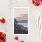 Farbenfrohe Berglandschaft Serviette (Beispiel)