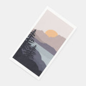 Farbenfrohe Berglandschaft Serviette (Ecke)