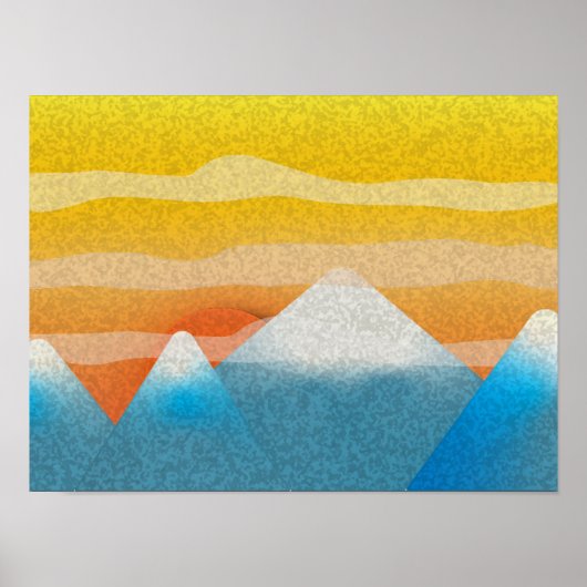 Farbenfrohe Bergsonne Poster (Vorne)