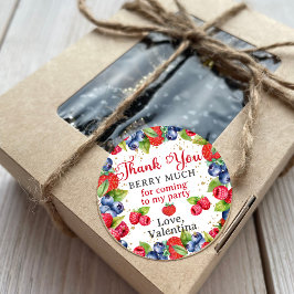 Farbenfrohe Berries Vielen Dank Berry Much Geburts Runder Aufkleber