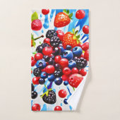 Farbenfrohe Berry Fiesta Design Badhandtuch Set (Handtuch)
