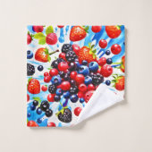 Farbenfrohe Berry Fiesta Design Badhandtuch Set (Waschlappen)