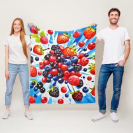 Farbenfrohe Berry Fiesta Design Fleecedecke