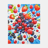 Farbenfrohe Berry Fiesta Design Fleecedecke (Vorderseite)