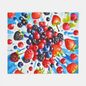 Farbenfrohe Berry Fiesta Design Fleecedecke (Vorderseite (Horizontal))