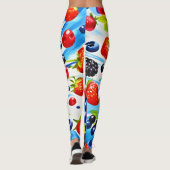 Farbenfrohe Berry Fiesta Design Leggings (Rückseite)