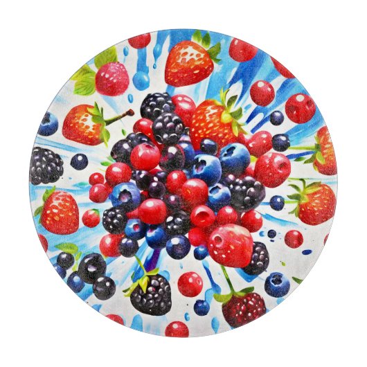 Farbenfrohe Berry Fiesta Design Schneidebrett (Vorderseite)