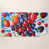Farbenfrohe Berry Fiesta Design Strandtuch (Vorderseite)