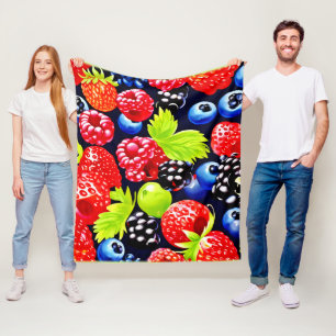 Farbenfrohe Berry Medley Design Fleecedecke