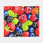Farbenfrohe Berry Medley Design Fleecedecke (Vorderseite (Horizontal))