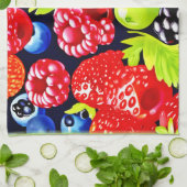 Farbenfrohe Berry Medley Design Geschirrtuch (Gefaltet)