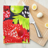 Farbenfrohe Berry Medley Design Geschirrtuch (Viertel Falte)