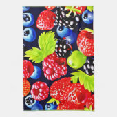 Farbenfrohe Berry Medley Design Geschirrtuch (Vertikal)