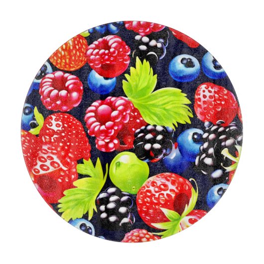 Farbenfrohe Berry Medley Design Schneidebrett (Vorderseite)