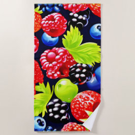 Farbenfrohe Berry Medley Design Strandtuch