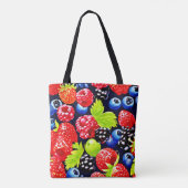 Farbenfrohe Berry Medley Design Tasche (Rückseite)