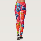 Farbenfrohe Berry Pattern Leggings (Rückseite)