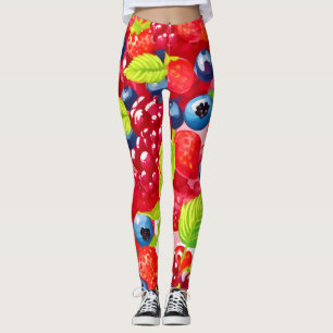 Farbenfrohe Berry Pattern Leggings