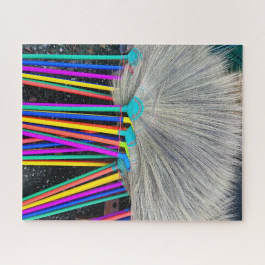 Farbenfrohe Besen Puzzle (Horizontal)