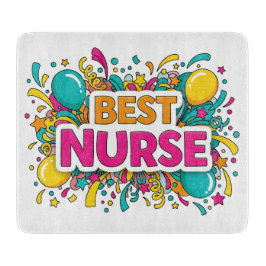 Farbenfrohe Beste Krankenpflegeseite Schneidebrett