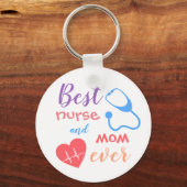 Farbenfrohe beste Krankenschwester und Mama je But Schlüsselanhänger (Vorderseite)
