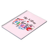 Farbenfrohe beste Lehrerin je Typografie Notizblock (Linke Seite)