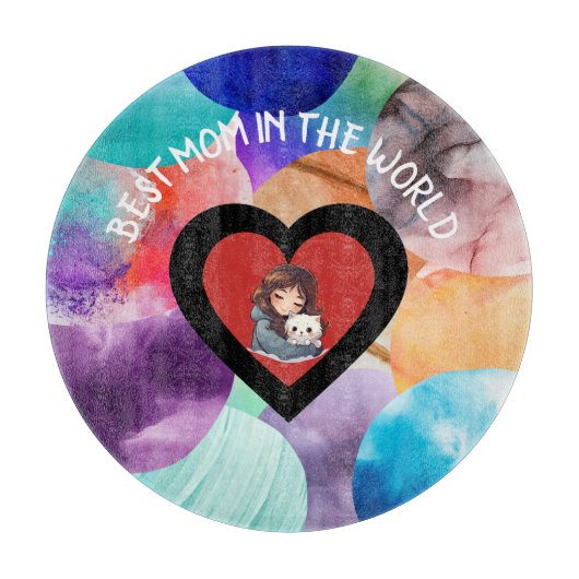 Farbenfrohe beste Mama für die Mama Oma Schneidebrett (Vorderseite)