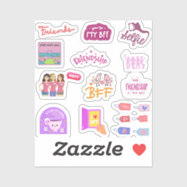Farbenfrohe Besties / Beste Friend Sticker Pack