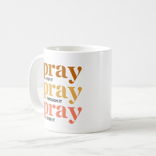 Farbenfrohe Beten, ermutigend, inspirierend Kaffeetasse (Vorderseite Links)