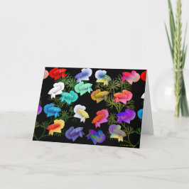 Farbenfrohe Betta Aquarium Angelkarte Karte