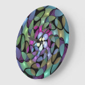 Farbenfrohe Bewegungen Abstrakt auffällig Fraktal  Große Wanduhr (Winkel)