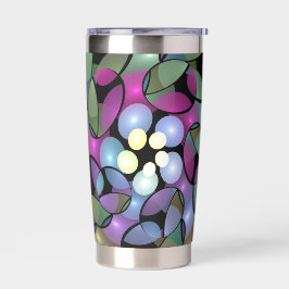 Farbenfrohe Bewegungen Abstrakt auffällig Fraktal  Thermobecher