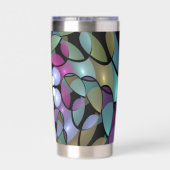 Farbenfrohe Bewegungen Abstrakt auffällig Fraktal  Thermobecher (Rückseite)