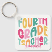 Farbenfrohe Bewertung des Dozenten der vierten Kla Schlüsselanhänger (Vorderseite)
