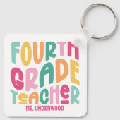 Farbenfrohe Bewertung des Dozenten der vierten Kla Schlüsselanhänger (Rückseite)