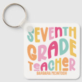 Farbenfrohe Bewertung des Lehrers der 7. Klasse Schlüsselanhänger (Vorderseite)