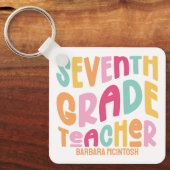 Farbenfrohe Bewertung des Lehrers der 7. Klasse Schlüsselanhänger (Vorderseite)
