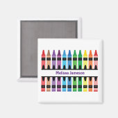 Farbenfrohe Bezeichnung Monogram Pencils Crayon Magnet (Vorderseite/Rückseite)