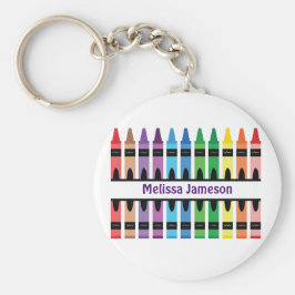 Farbenfrohe Bezeichnung Monogram Pencion Watercolo Schlüsselanhänger