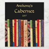 Farbenfrohe Bibliothek Abstraktes Weinetikett (Einzelnes Label)
