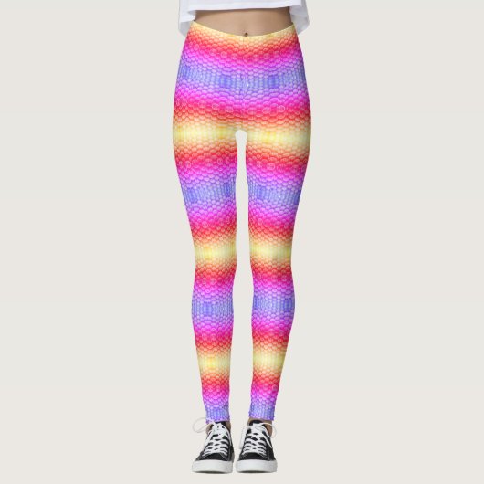 Farbenfrohe Biene Leggings (Vorderseite)