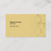 Farbenfrohe Biene und Honeycomb Light Amber Gold Visitenkarte (Rückseite)